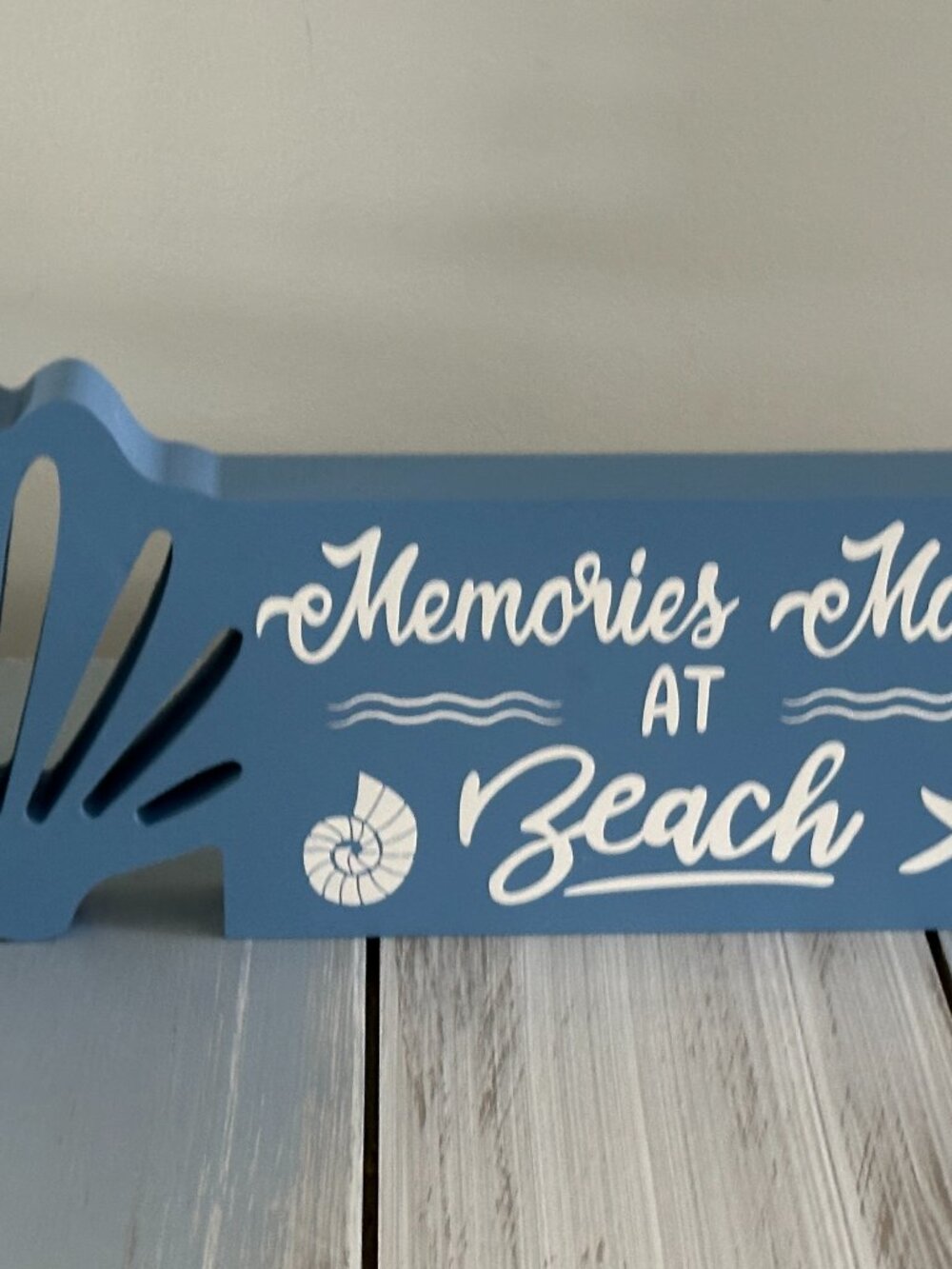 Memories Made at Beach Wood Block Shelf Decor Coastal Beachy